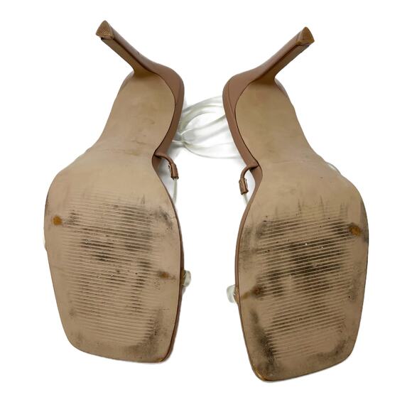 Steve Madden Gracey Strappy Stiletto Sandals Clear/Nude size 11 M - Picture 11 of 14
